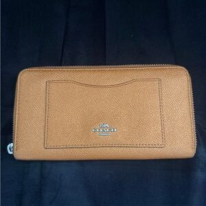 Coach Orange Leather Zip Wallet